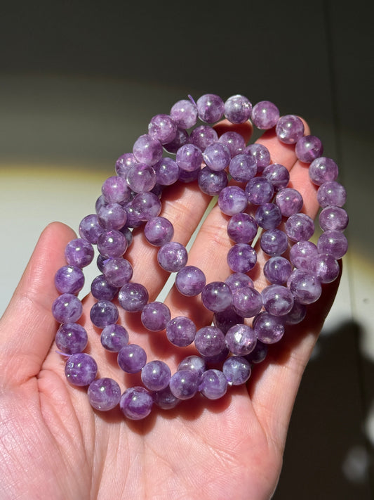 Purple Lepidolite Bracelets, 8.5mm