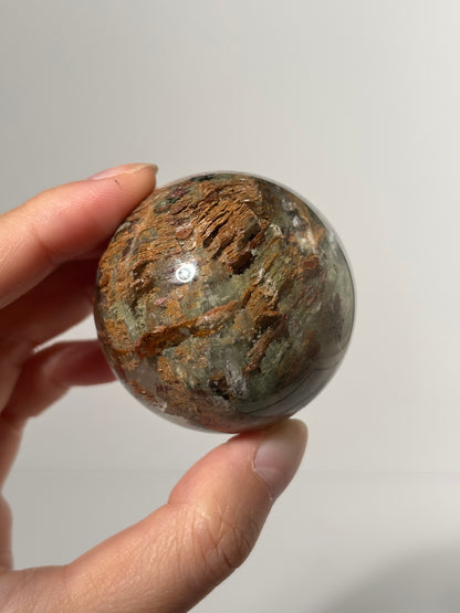 High Quality Vibrant Yellow Green Layered Lodalite Sphere, Zambia