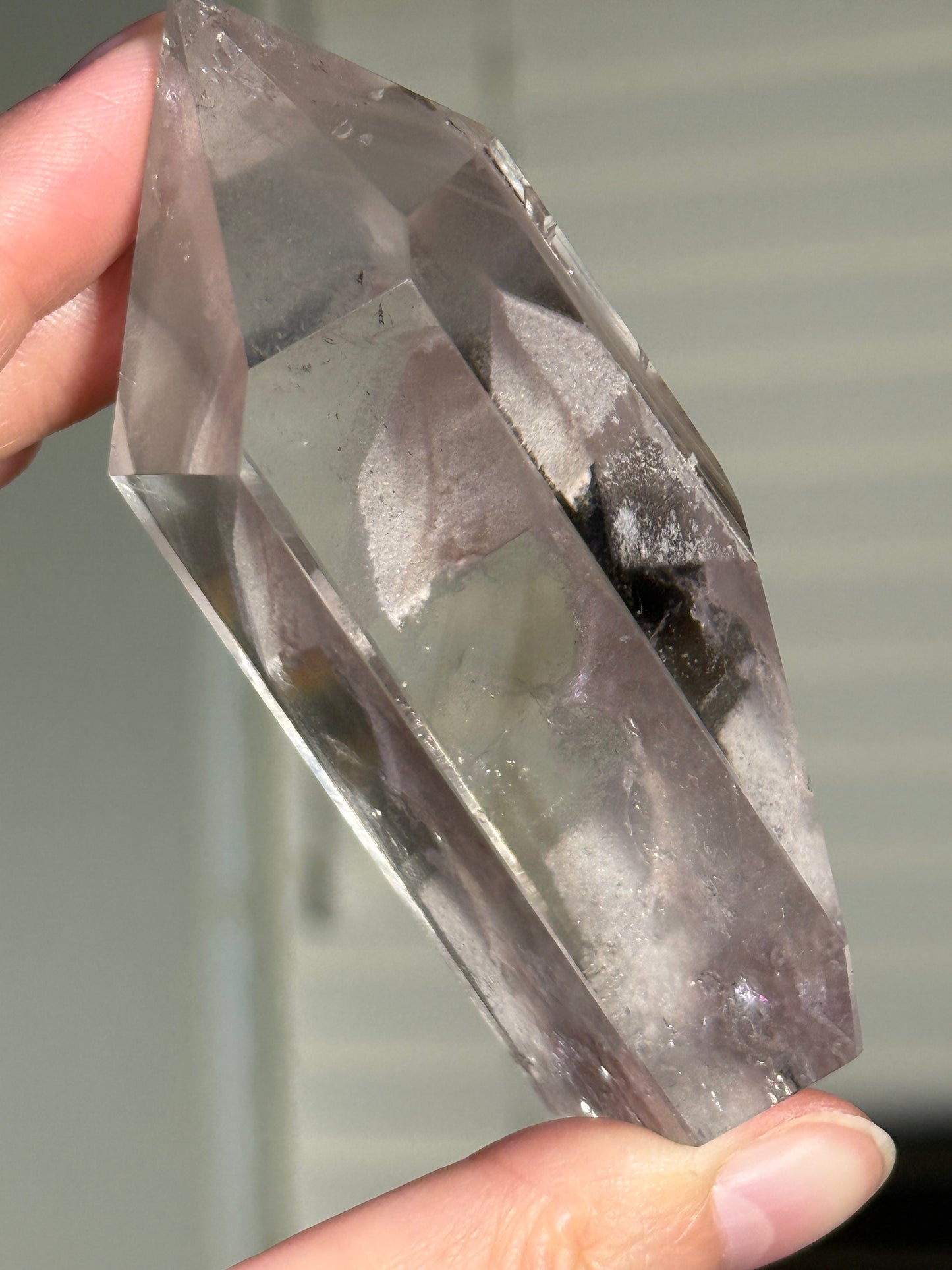 Large Chunky White Phantom Lodalite Tower With Manifestation Quartz, Brazil