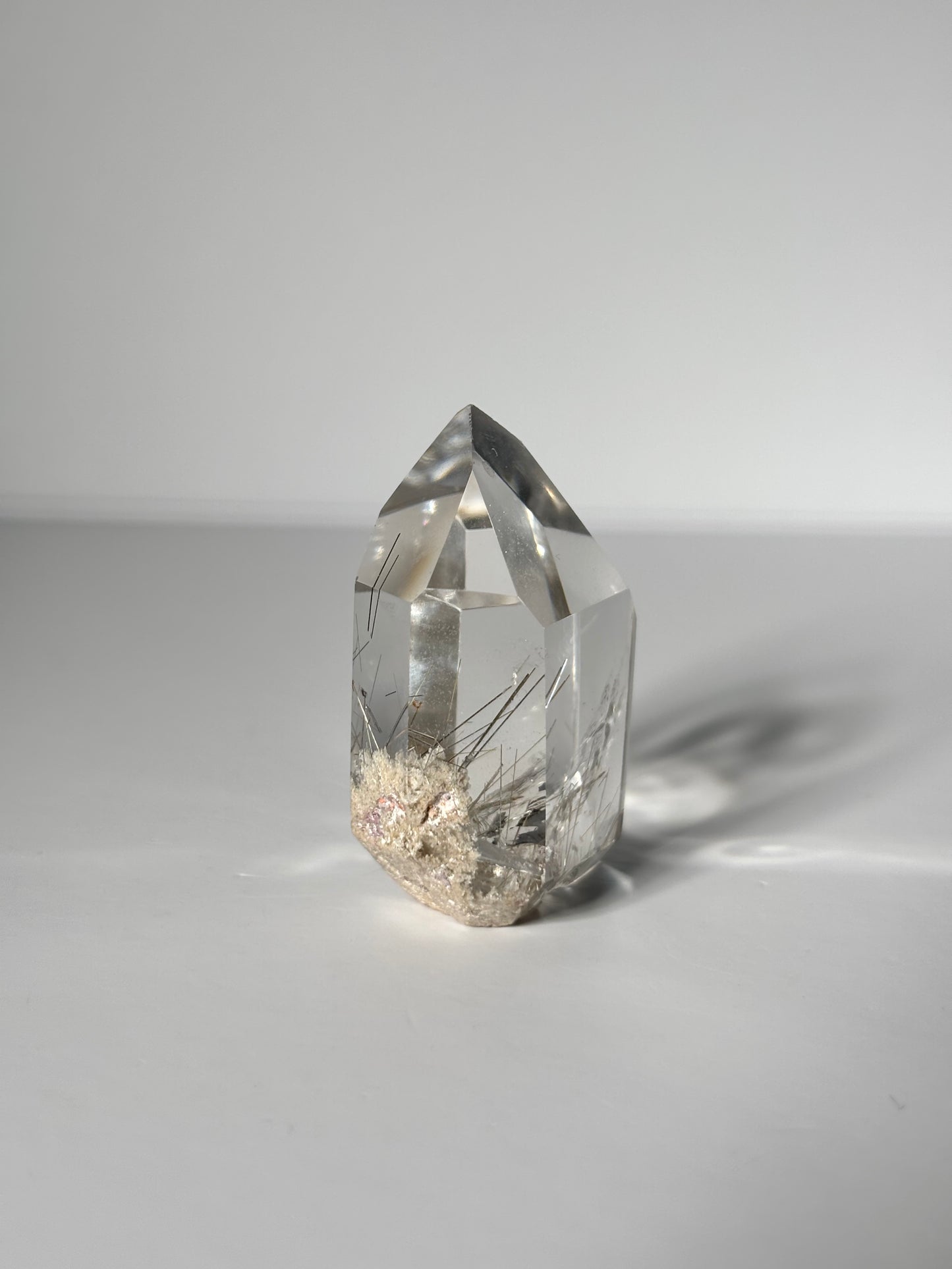 High Quality Water Clear Silver Rutile x White Lodalite Quartz Tower, Brazil
