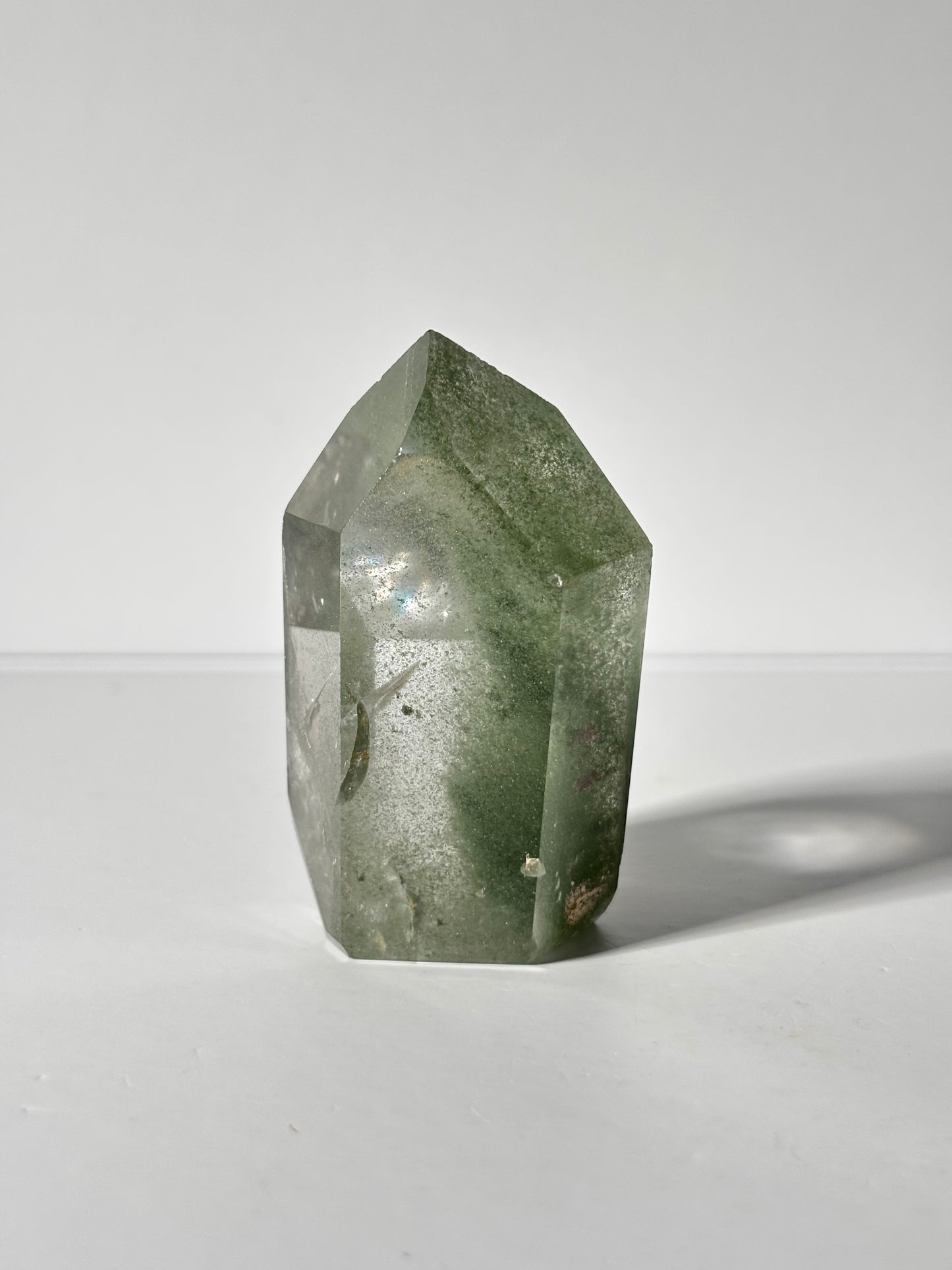 Large Chunky Green Phantom Chlorite Tower, Brazil