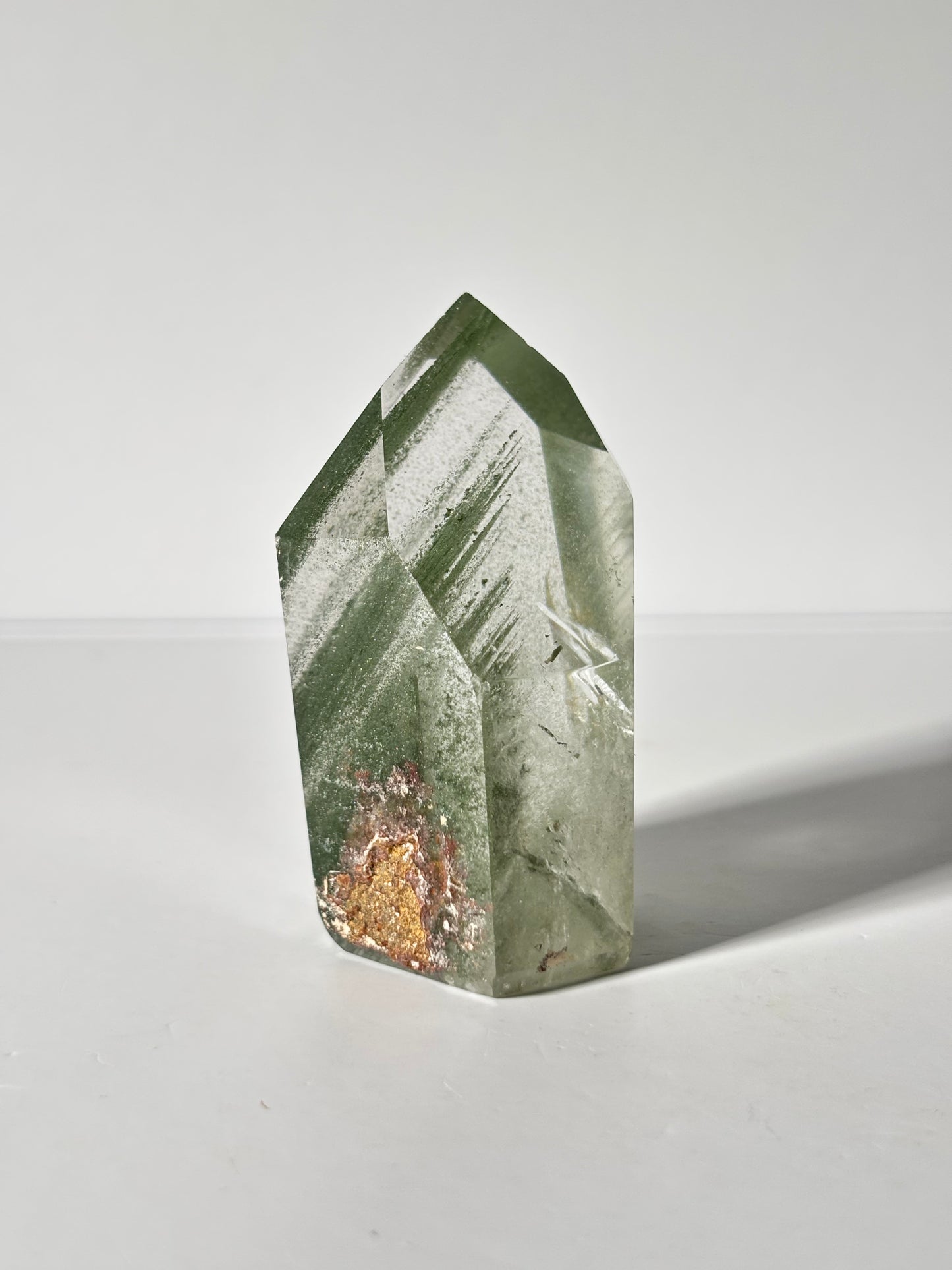 Large Chunky Green Phantom Chlorite Tower, Brazil