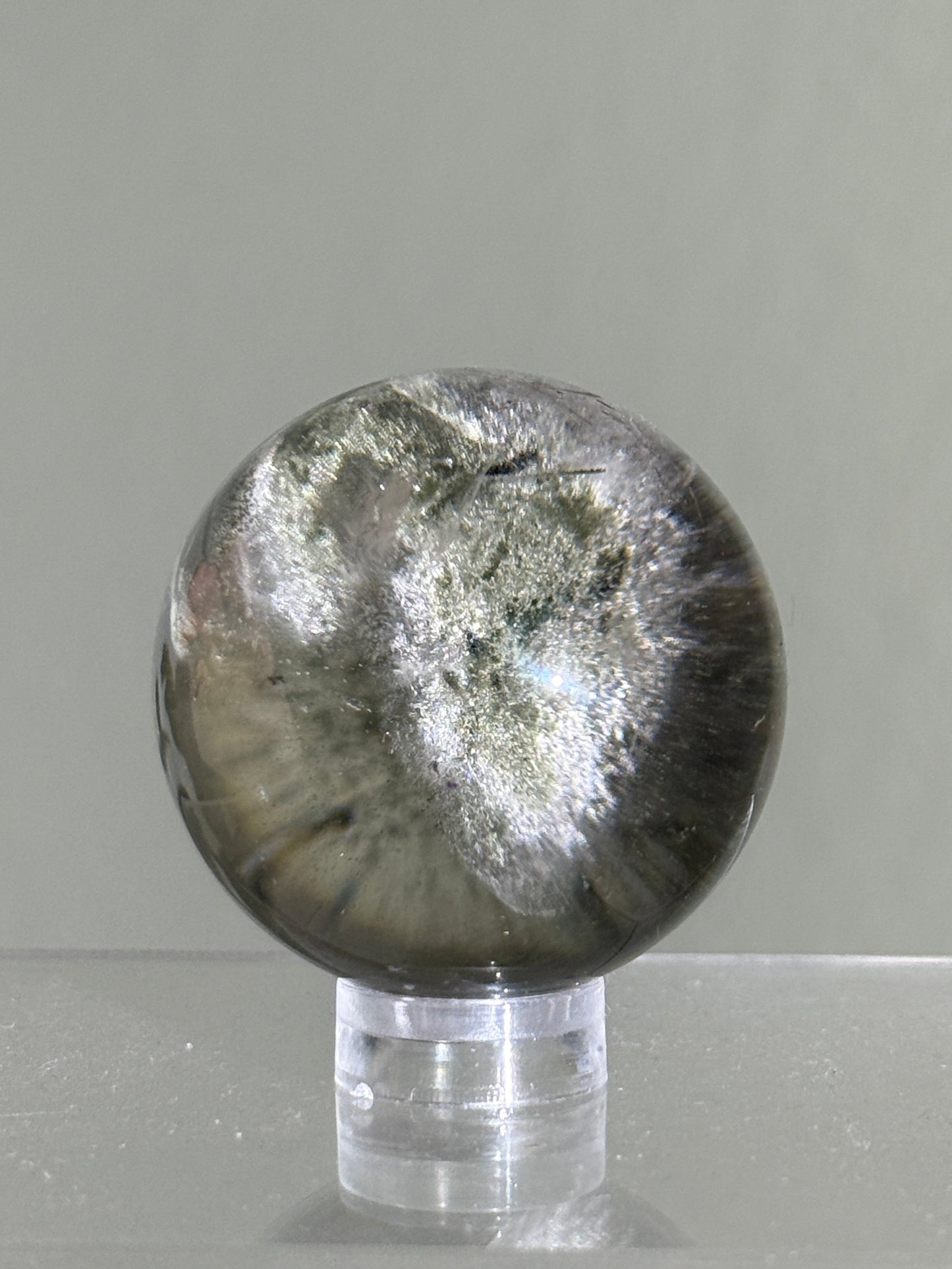 High Quality Water Clear Sage Green Garden Quartz Sphere, Brazil