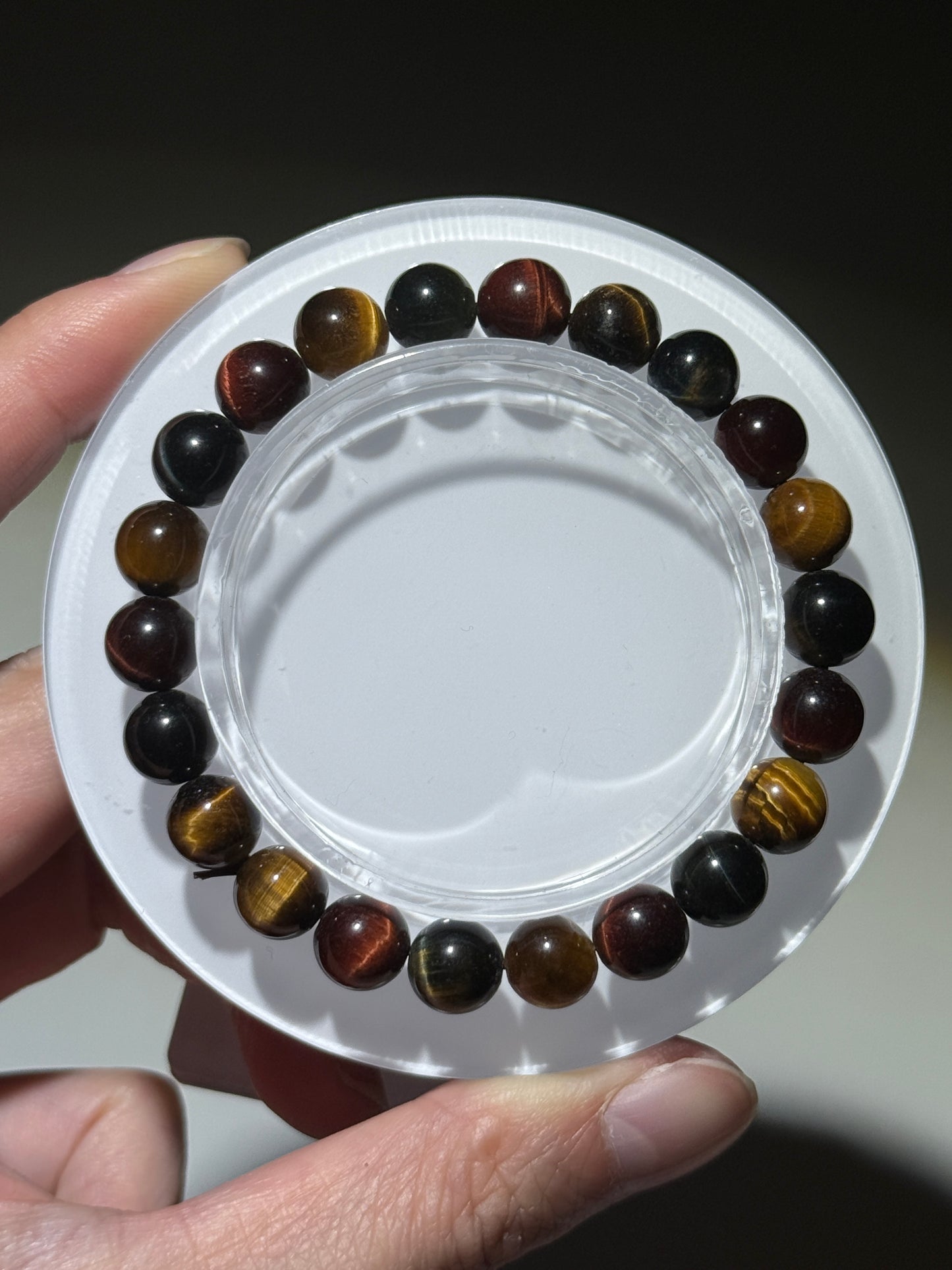 Tricolor Tiger Eye Bracelets, 8.5mm
