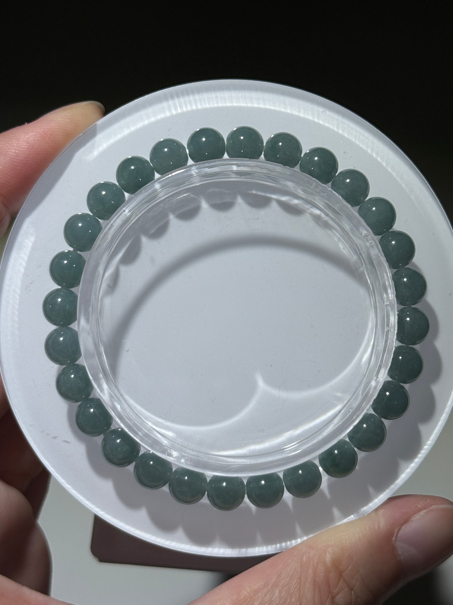 Blue Water Jade Bracelets, 7mm
