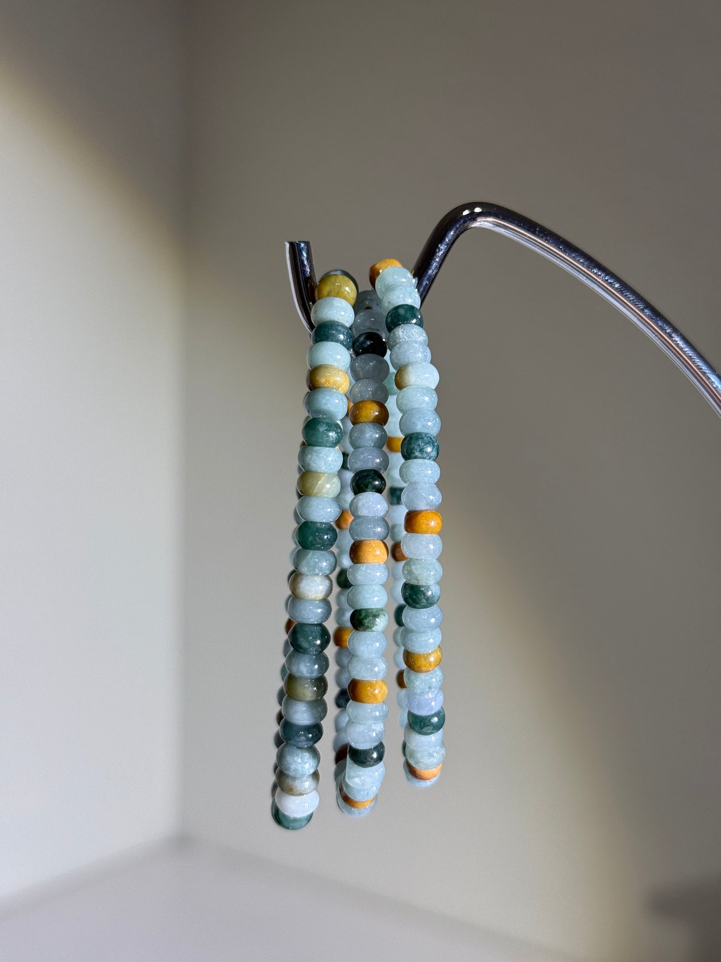 Burmese Colorful Jade Bracelets, 5mm