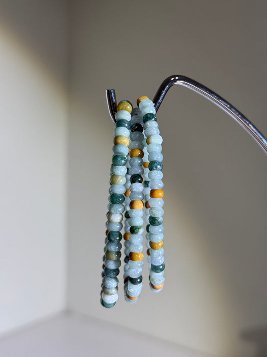 Burmese Colorful Jade Bracelets, 5mm
