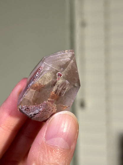 High Quality Pink White Phantom Lodalite Quartz Tower, Brazil