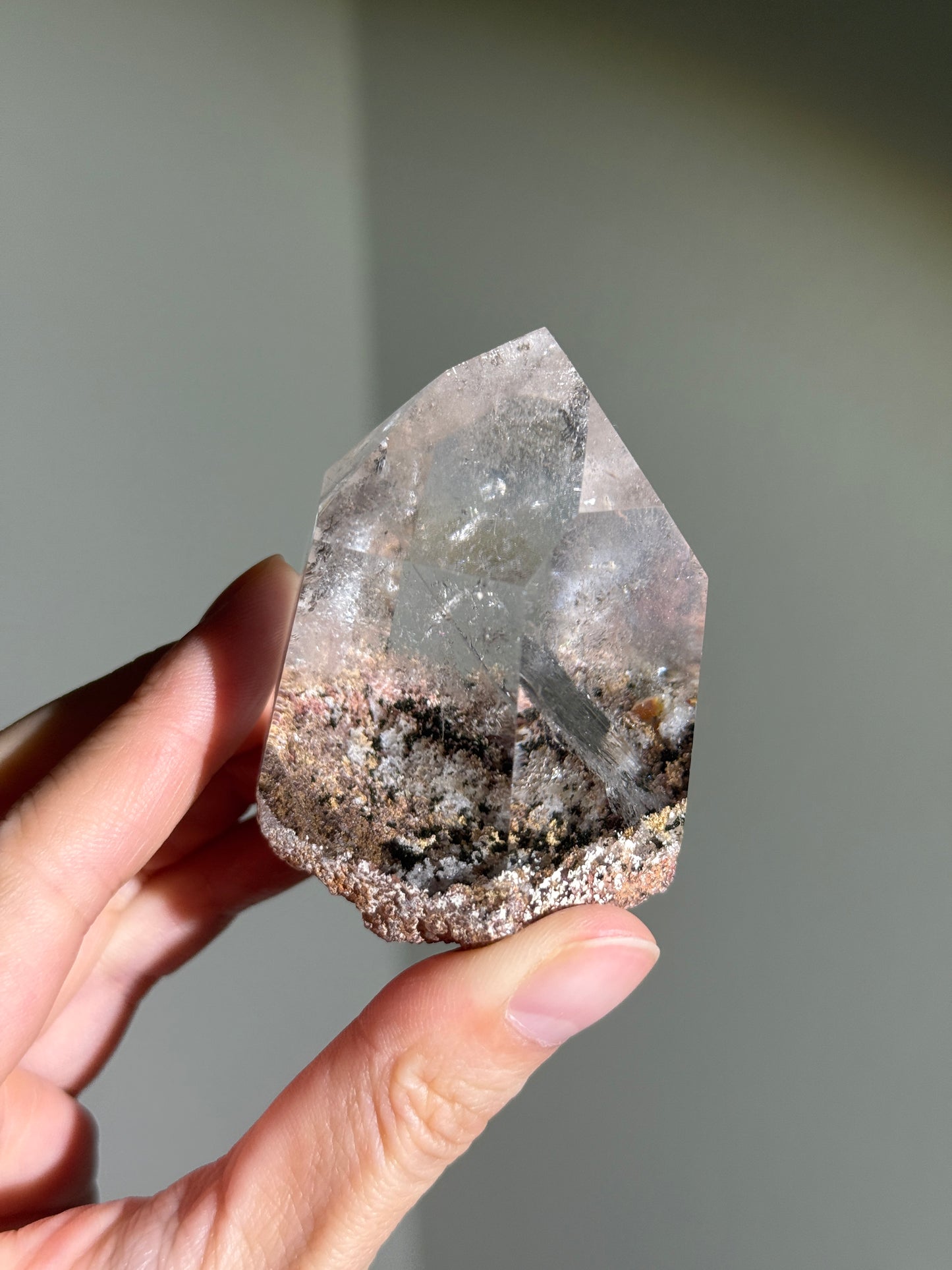 High Quality Large Pink Lodalite Quartz Point, Brazil