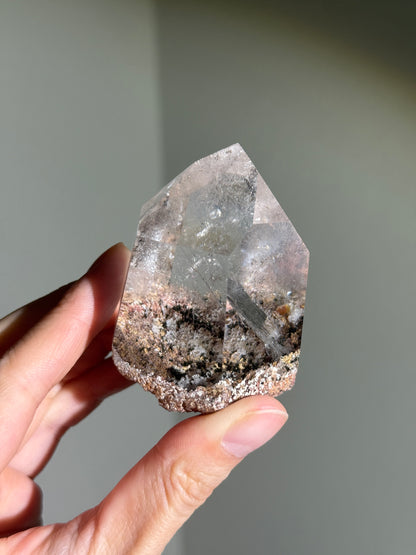 High Quality Large Pink Lodalite Quartz Point, Brazil