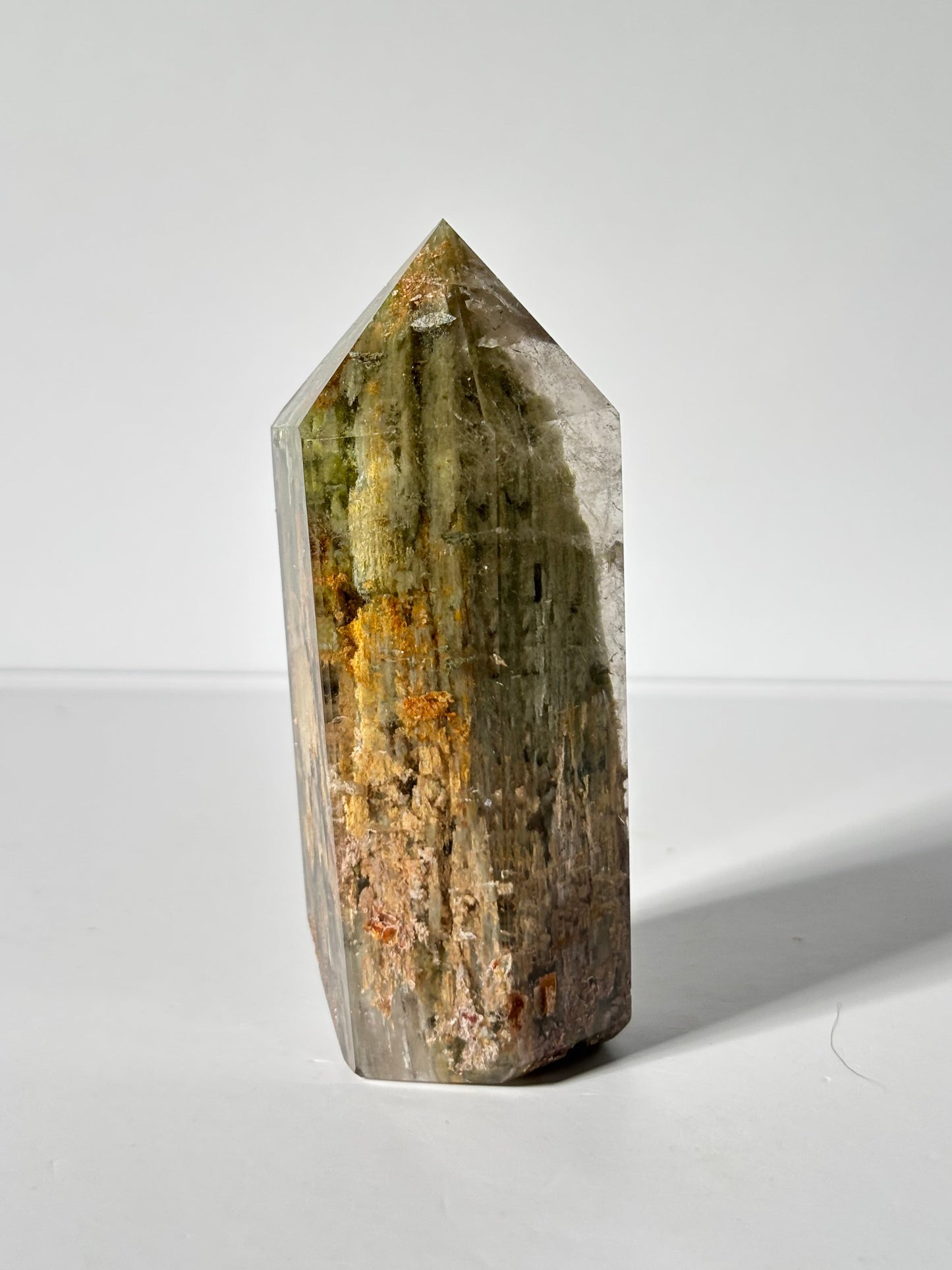 High Quality Rare Bright Green & Yellow Lodalite Quartz Tower, Zambia