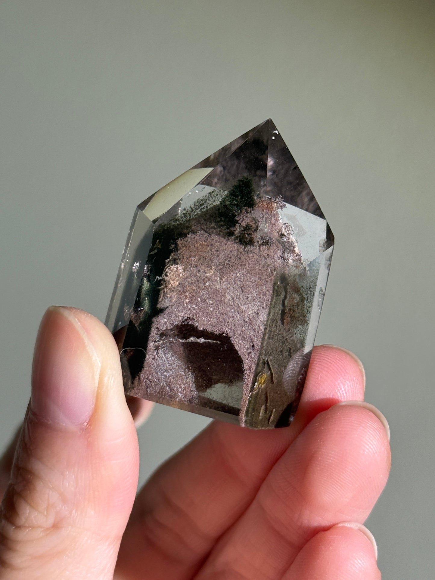 High Quality Phantom Pink Green Garden Quartz Tower, Zambia