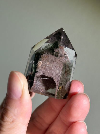 High Quality Phantom Pink Green Garden Quartz Tower, Zambia