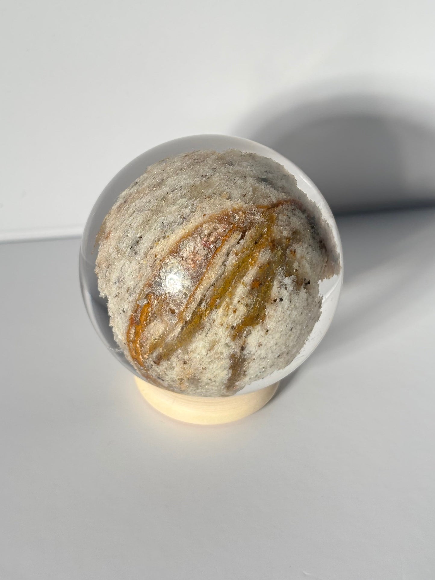 Collector’s Grade White Glittery Lodalite Quartz Sphere, Brazil