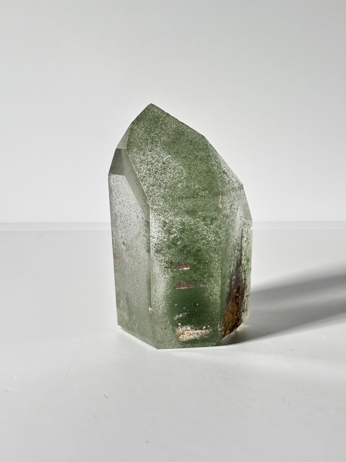 Large Chunky Green Phantom Chlorite Tower, Brazil
