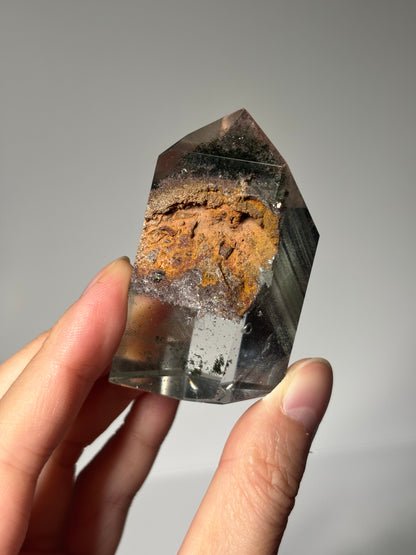 High Quality Water Clear Phantom Chlorite & Lodalite Tower, Brazil