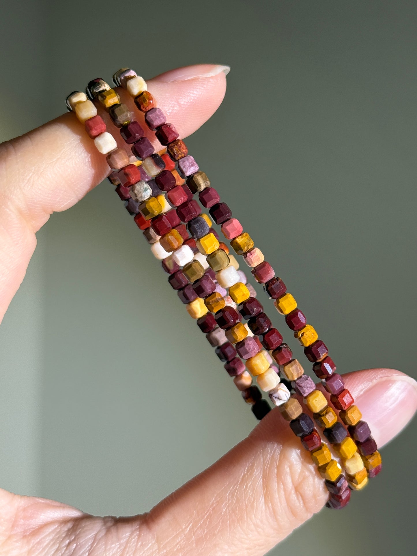 Faceted Mookaite Jasper Bracelets, 3.5mm