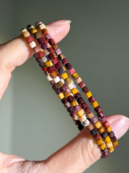 Faceted Mookaite Jasper Bracelets, 3.5mm