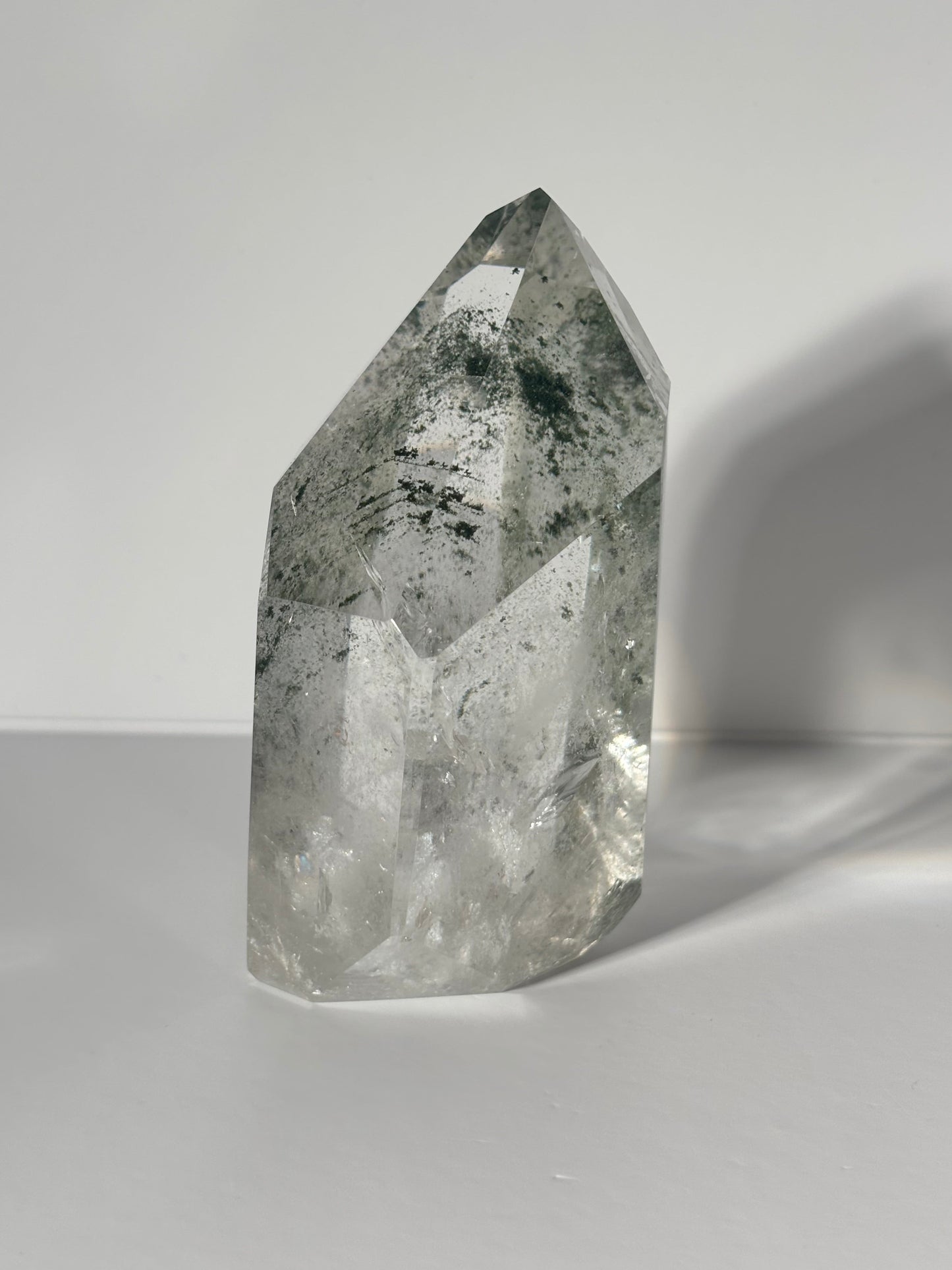 Large Dark Green Phantom Chlorite Tower, Brazil