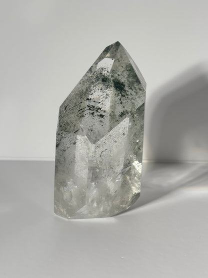 Large Dark Green Phantom Chlorite Tower, Brazil