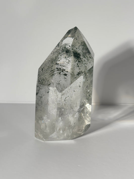 Large Dark Green Phantom Chlorite Tower, Brazil