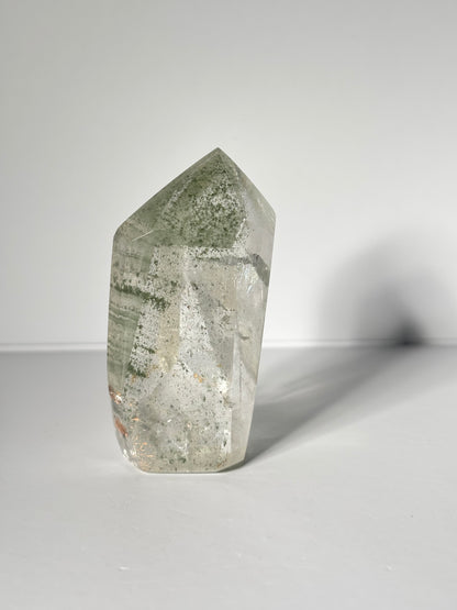 Rare Large Green Phantom Chlorite Tower With Big Penetrator, Brazil