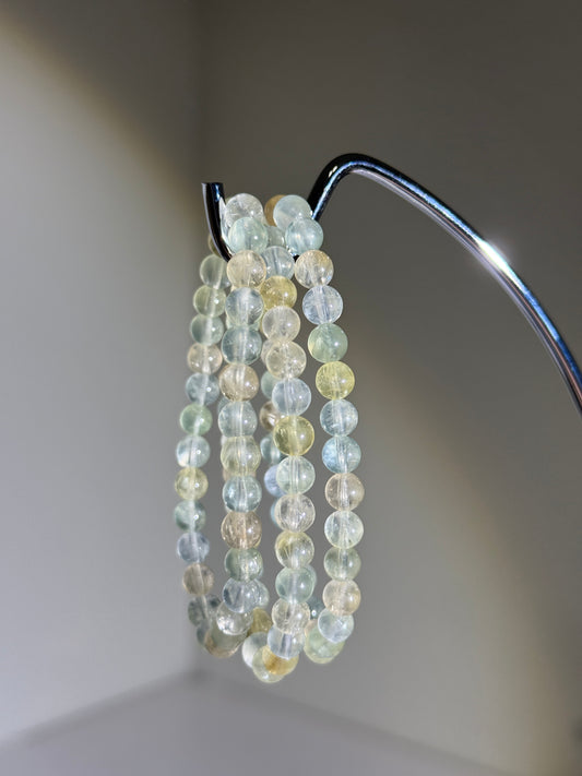 Pastel Prehnite Bracelets, 6.5mm