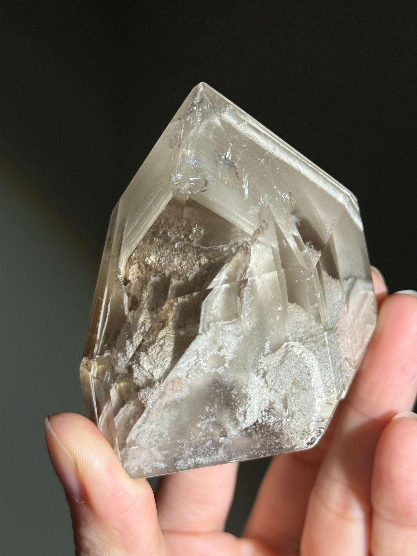 Large Chunky White Phantom Lodolite in Quartz Tower, Brazil