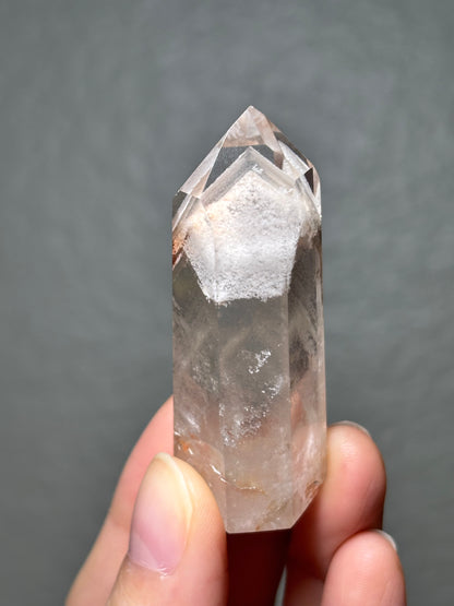 High Quality White & Light Pink Phantom Lodalite Tower, Brazil