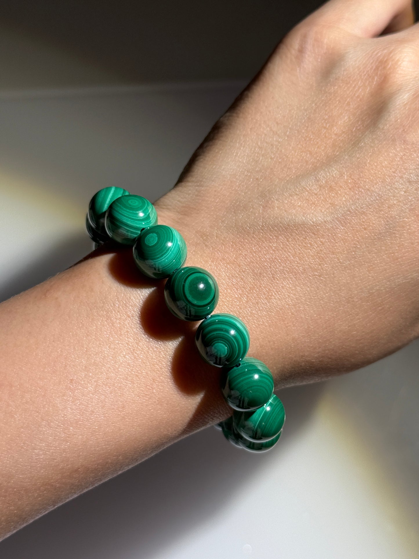 Orbicular Malachite Bracelets, 13mm