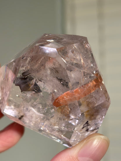 Rare Hematoid Coated Penetrator Quartz Freeform, Brazil