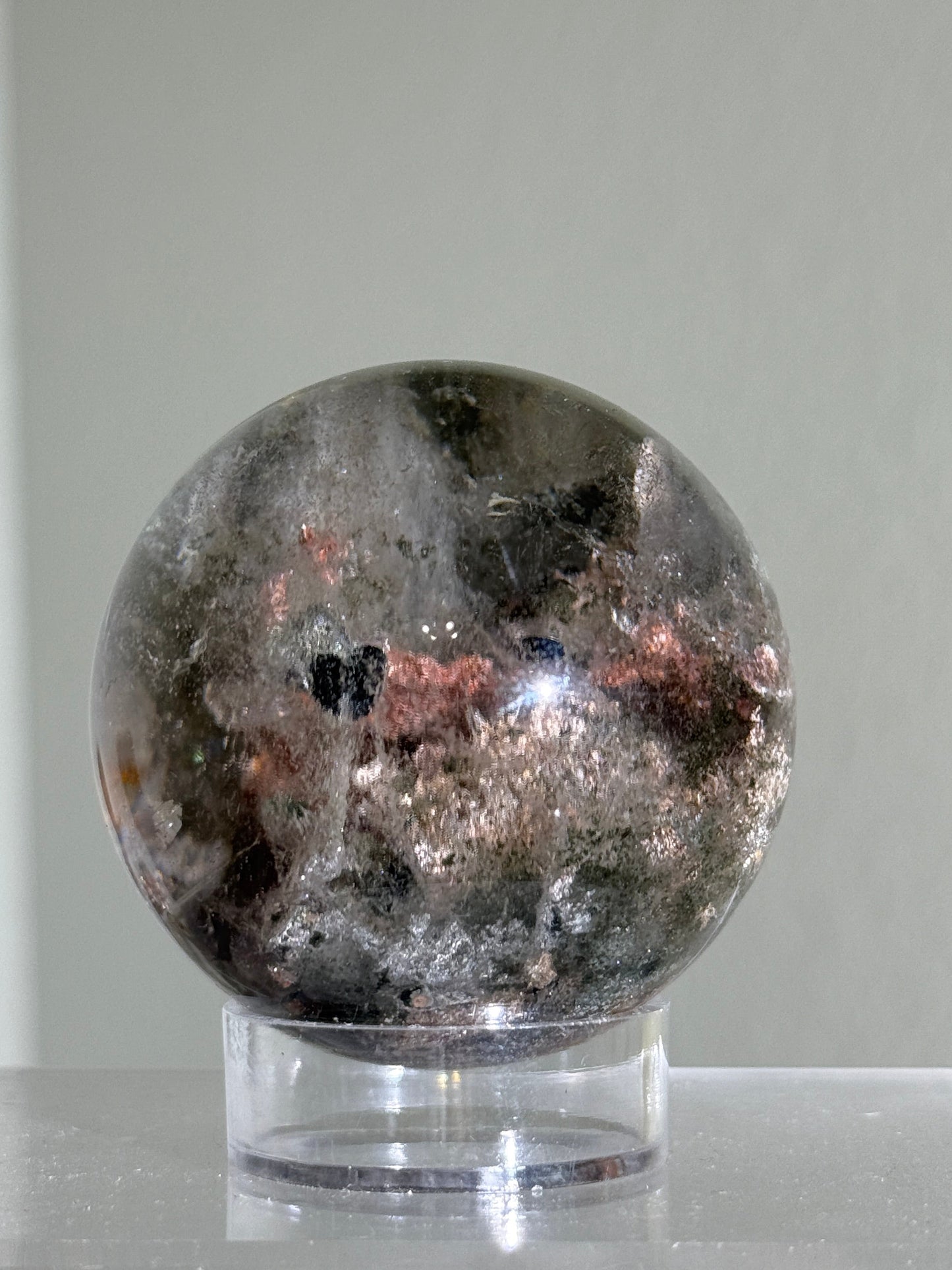 High Quality Colorful Garden Quartz Sphere With Hematite, Zambia