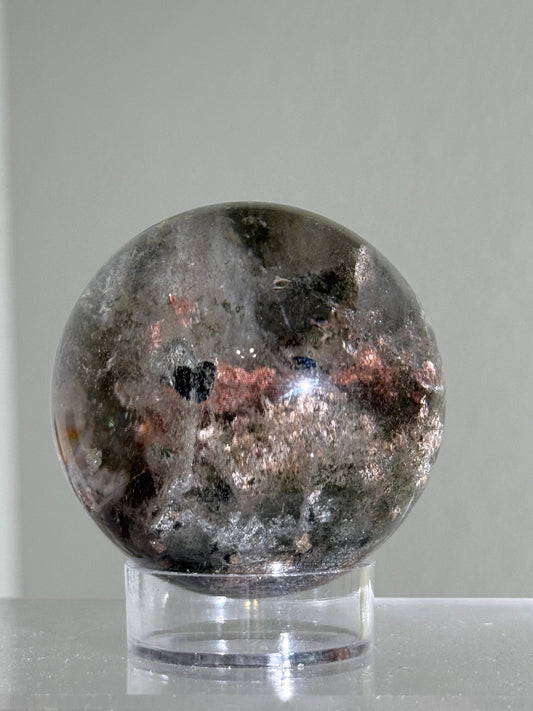 High Quality Colorful Garden Quartz Sphere With Hematite, Zambia