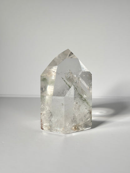 Large Rare Manifestation Quartz (Crystal in Crystal) Tower With Green Chlorite, Brazil