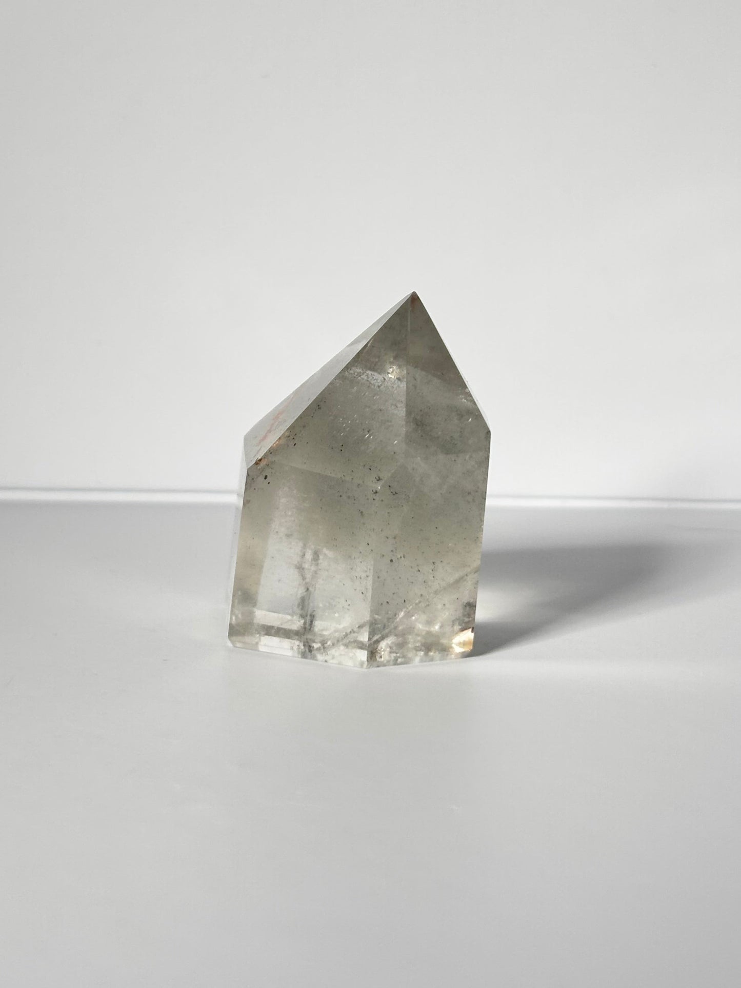 Rare Funky Grey Phantom Quartz Tower With Penetrator, Brazil