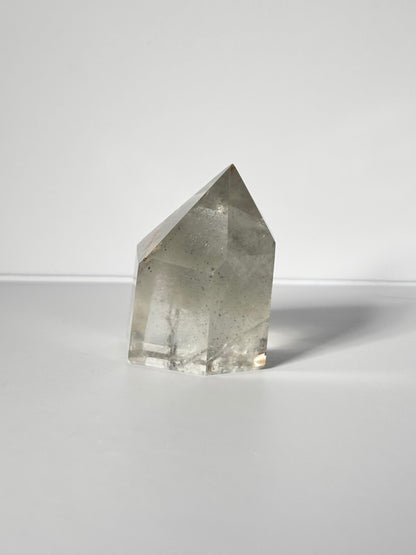 Rare Funky Grey Phantom Quartz Tower With Penetrator, Brazil