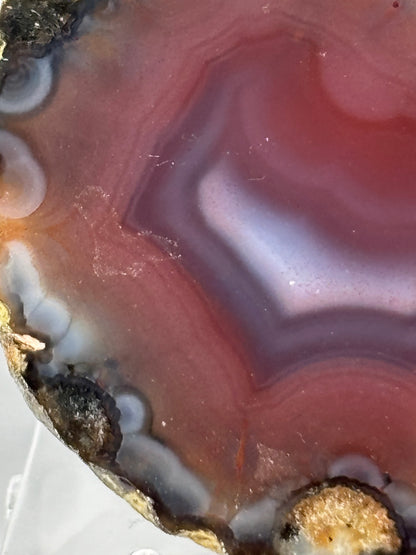 High Quality Saturated Pink Zhanguo Agate Pair, China