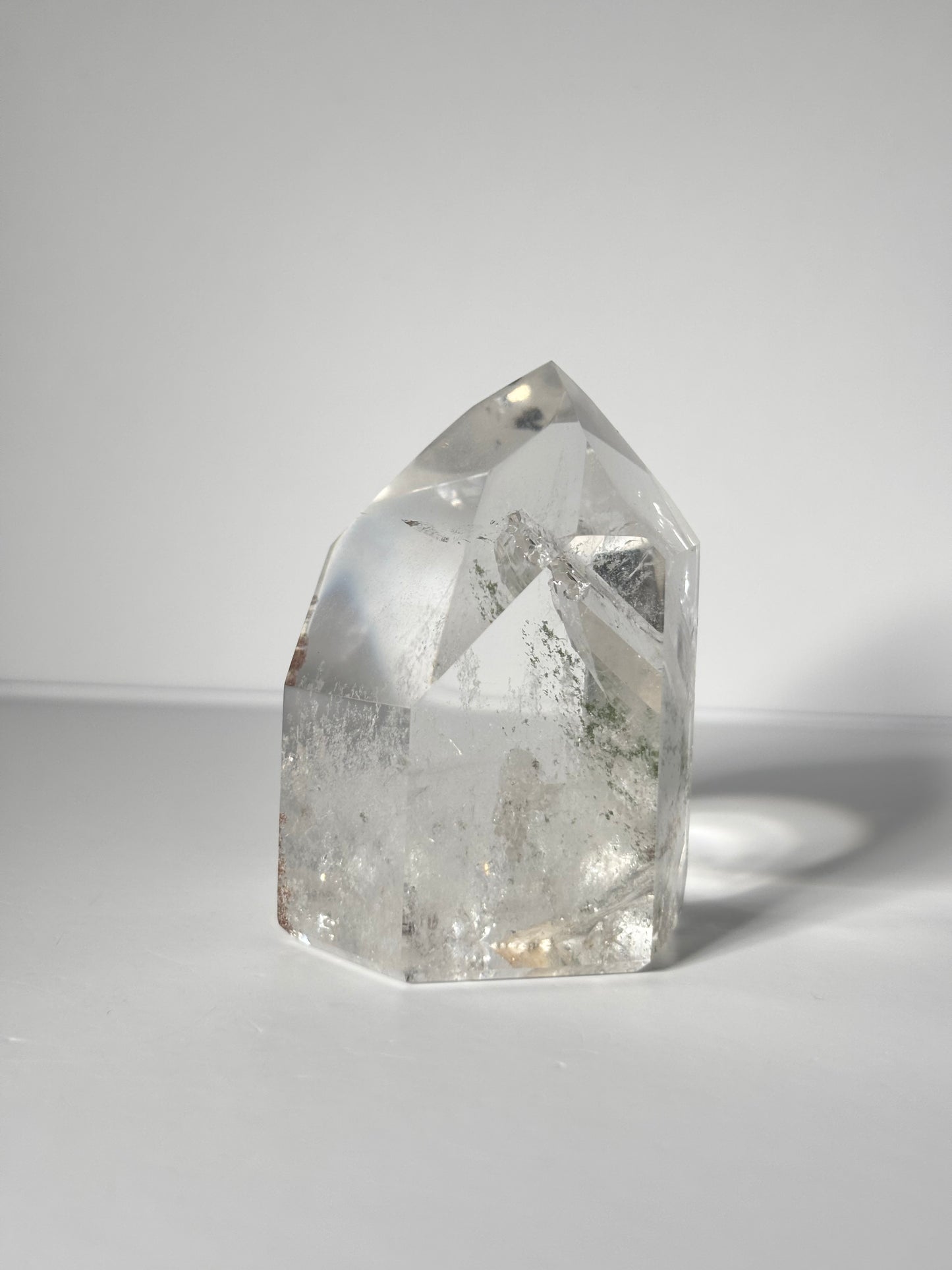 Large Rare Manifestation Quartz (Crystal in Crystal) Tower With Green Chlorite, Brazil