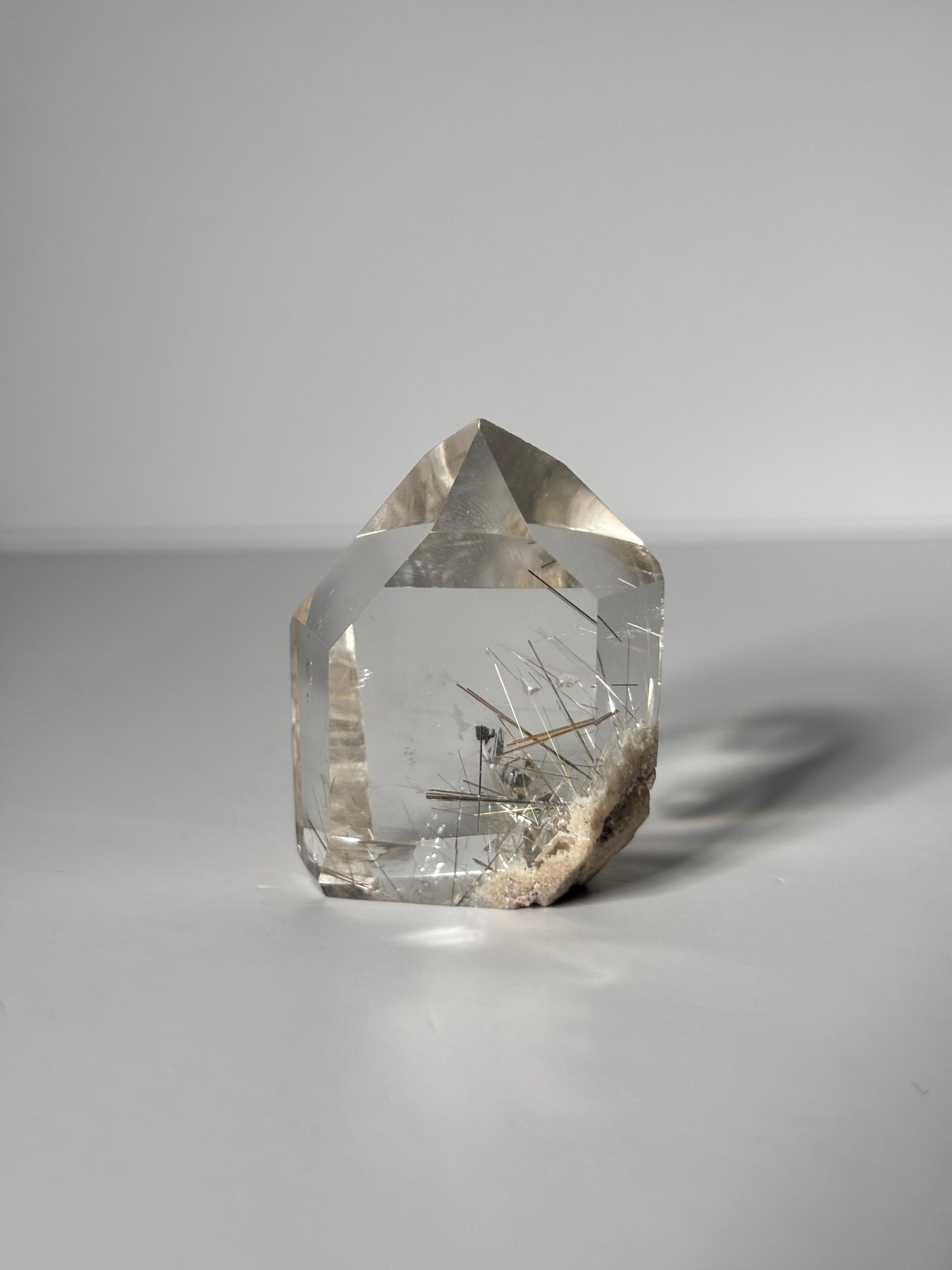 High Quality Water Clear Silver Rutile x White Lodalite Quartz Tower, Brazil