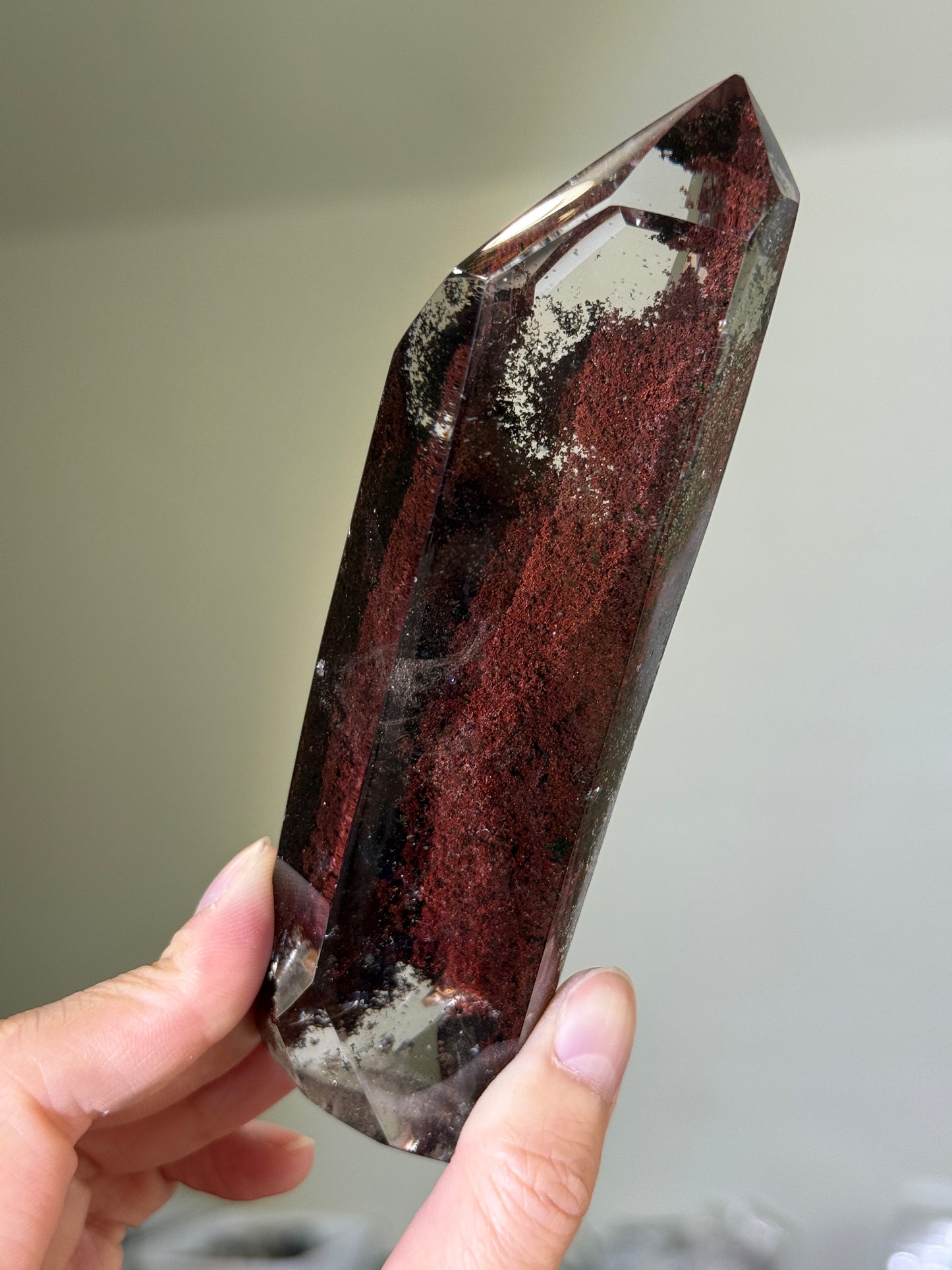 Garden Quartz Tower With Blue Angel Feather Inclusion, Brazil