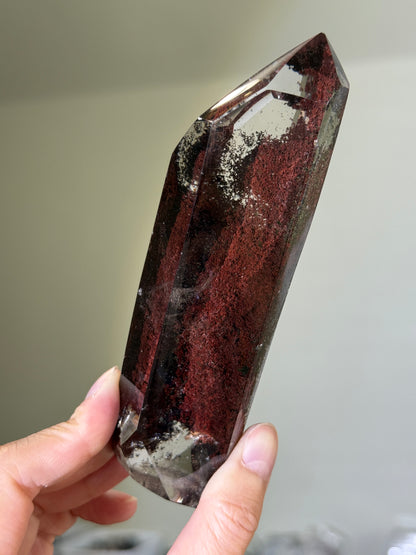 Garden Quartz Tower With Blue Angel Feather Inclusion, Brazil