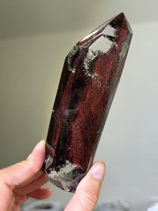 Garden Quartz Tower With Blue Angel Feather Inclusion, Brazil