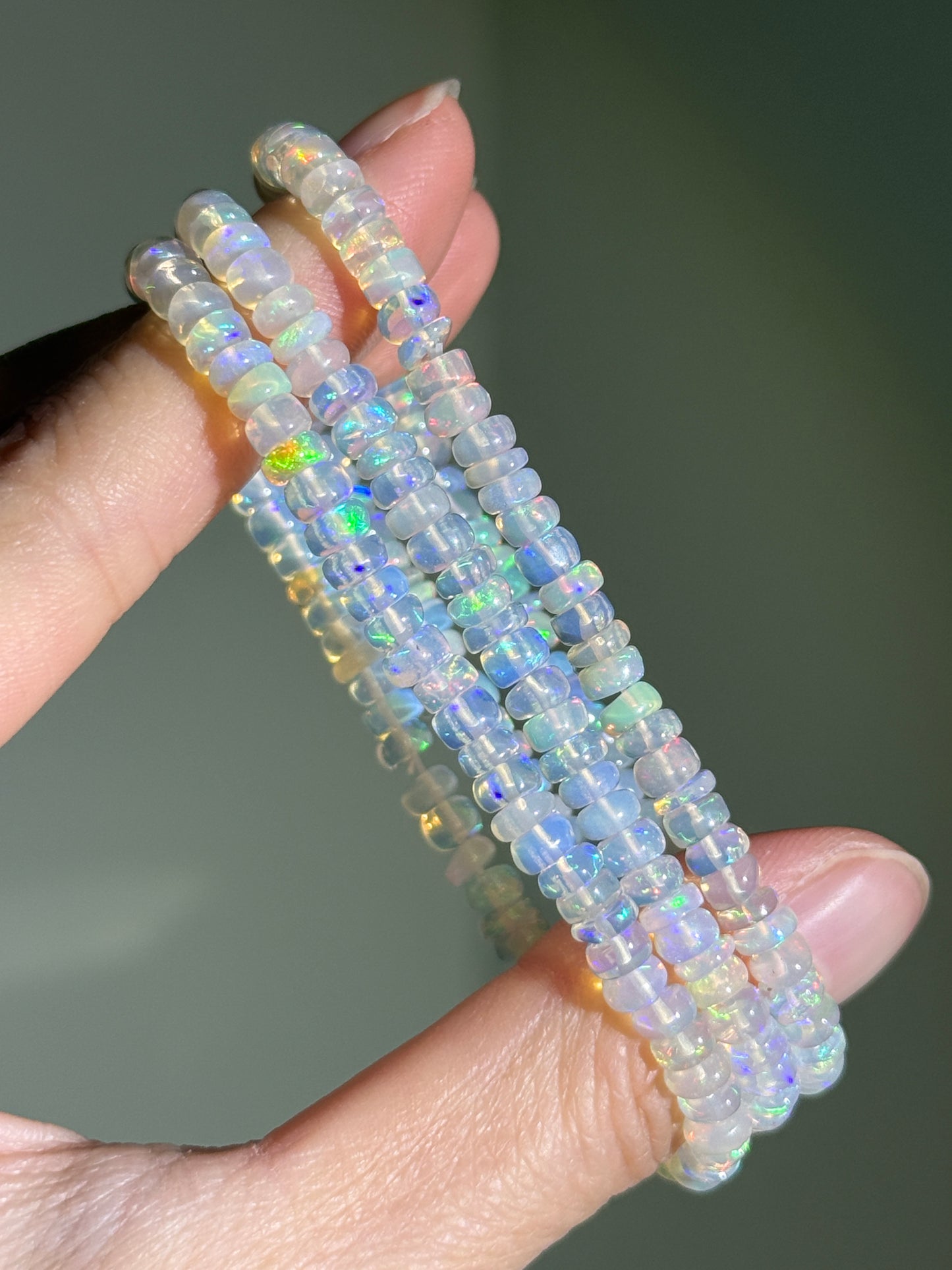 Genuine Ethiopian Opal Bracelets, 5mm