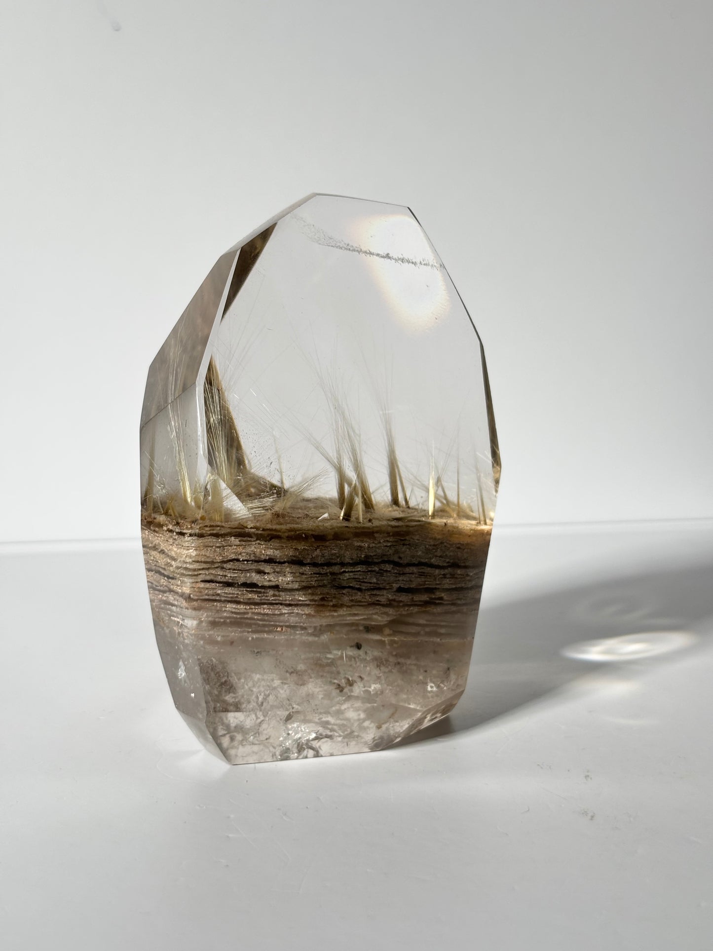 Statement Golden Starburst Rutile on Layered Lodalite Freeform