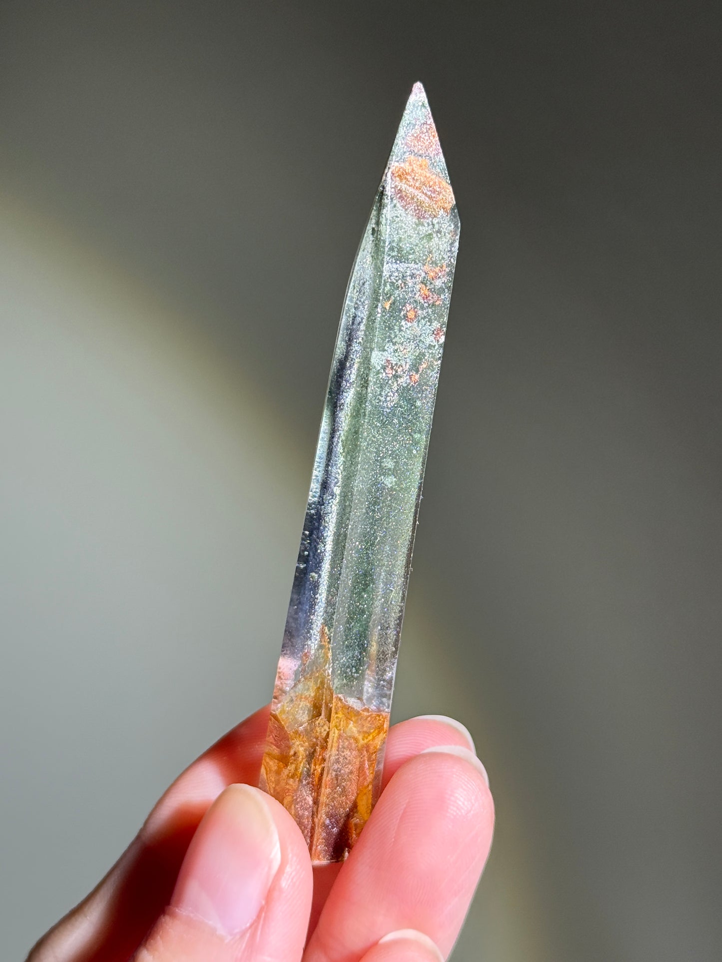 High Quality Shimmery Skinny Green Chlorite Tower, Brazil