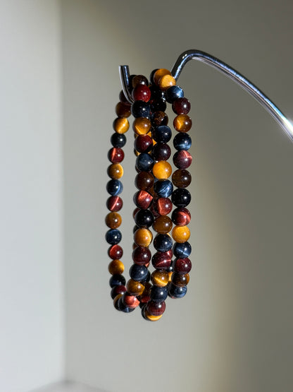 Tricolor Tiger Eye Bracelets, 6.5mm