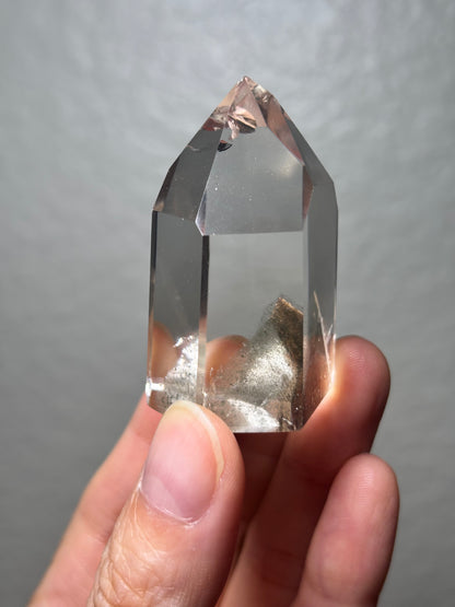 High Quality Water Clear Orange Green Phantom Garden Quartz Tower, Brazil