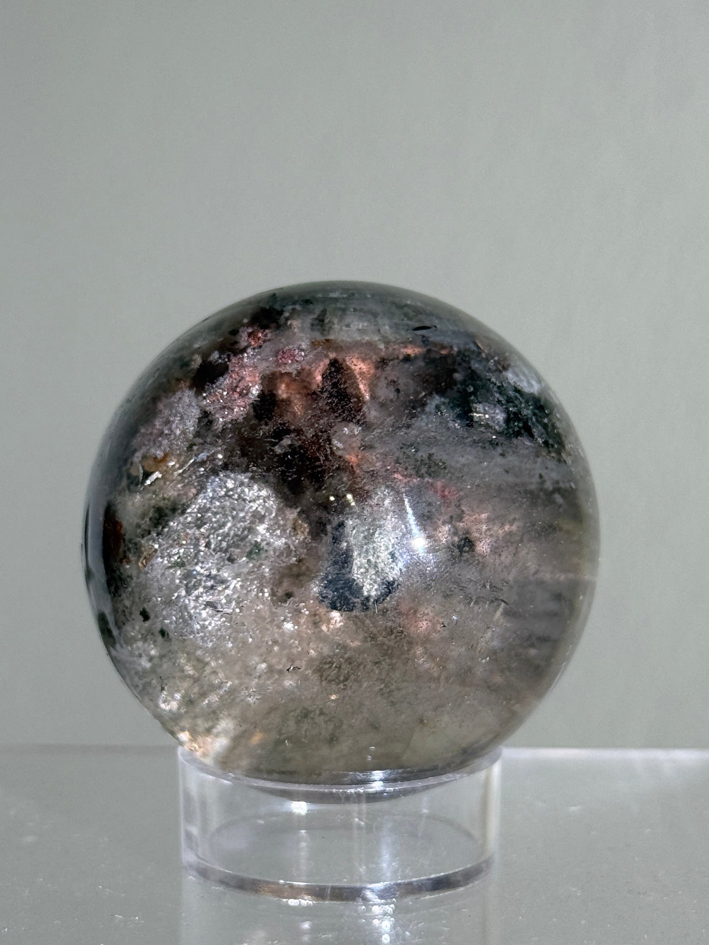 High Quality Colorful Garden Quartz Sphere With Hematite, Zambia