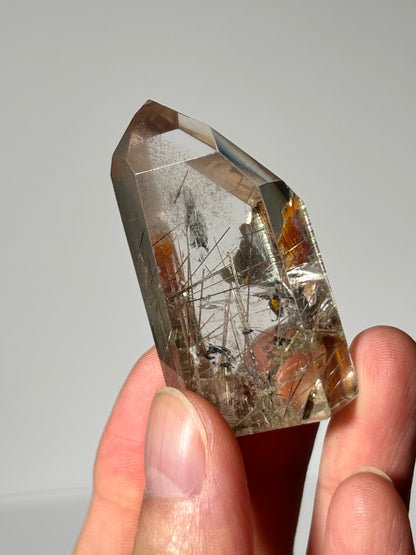 High Quality White Phantom Quartz With Silver Rutile Tower, Brazil