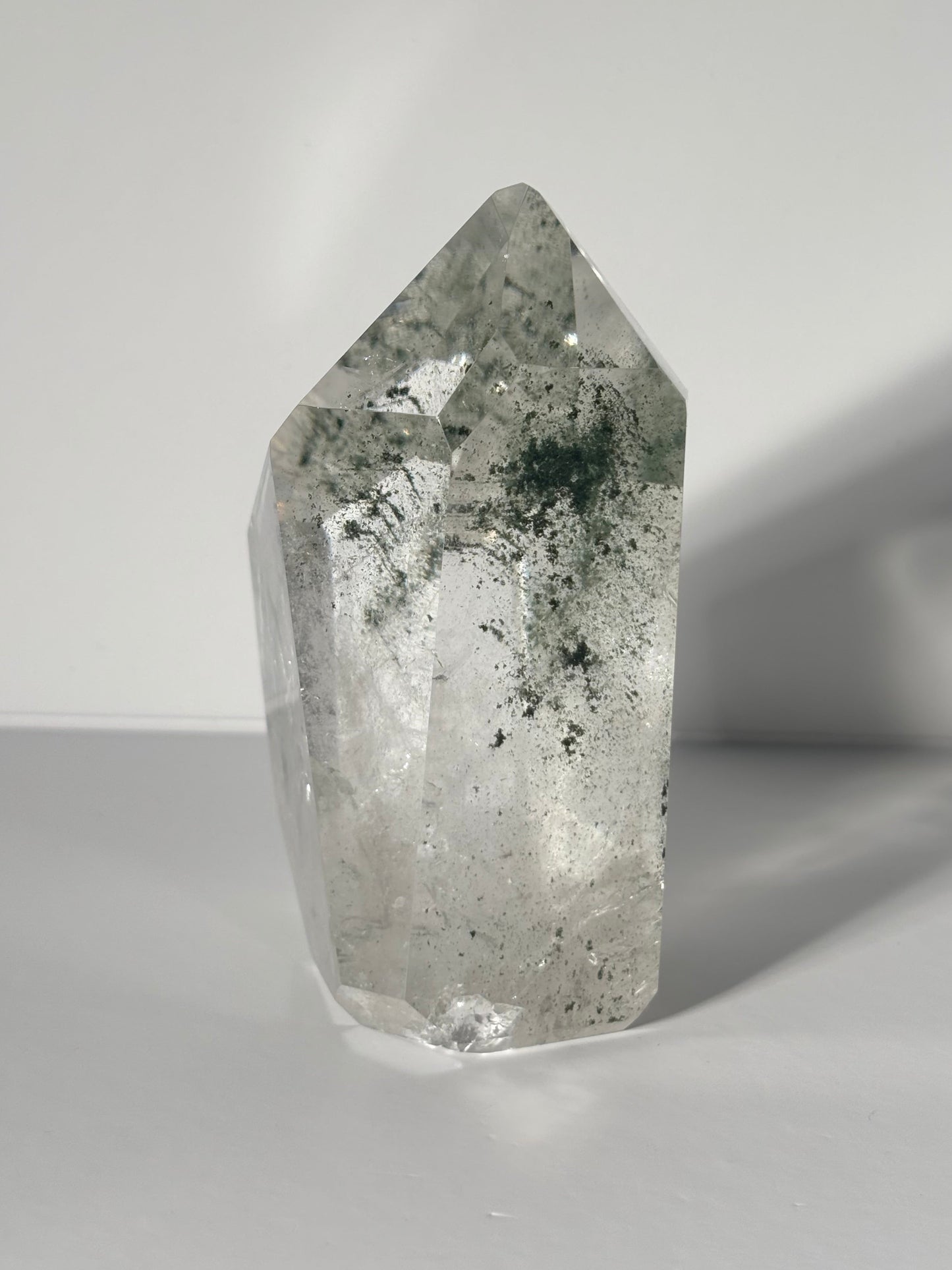 Large Dark Green Phantom Chlorite Tower, Brazil